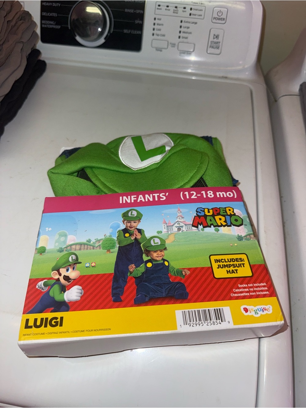 Disguise Super Mario Luigi Infant Jumpsuit & Hat - Green